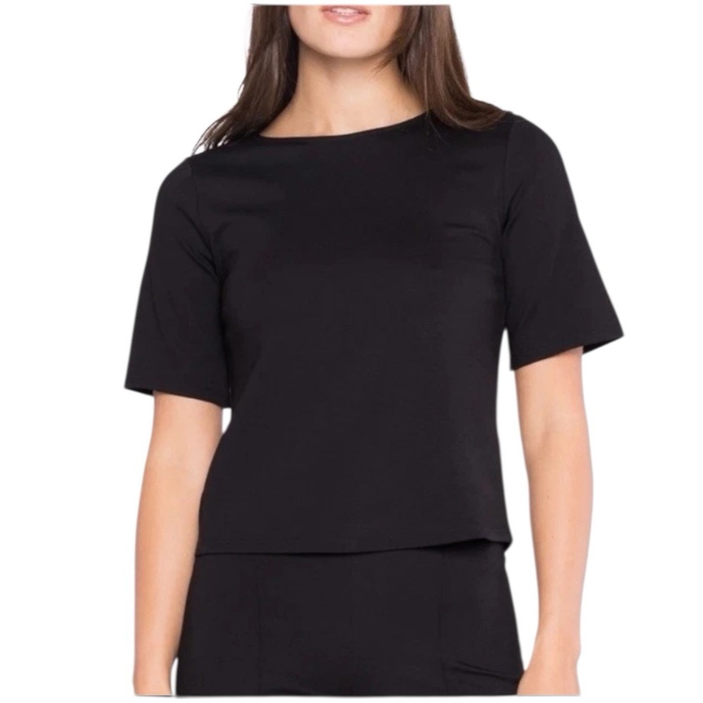 Ripley Rader Los Angeles Black Ponte Short‎ Sleeve Boxy Top Blouse 2+ 1X